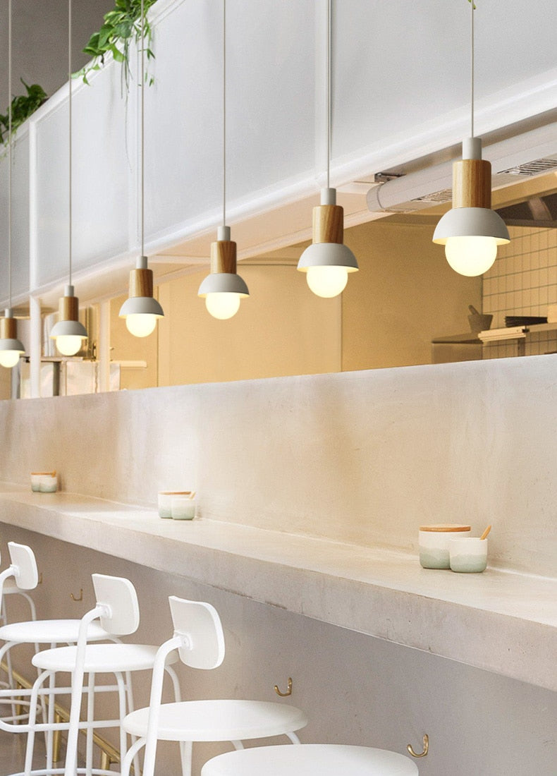 Astrid Metal & Wood Pendant Lights -  Final Sale