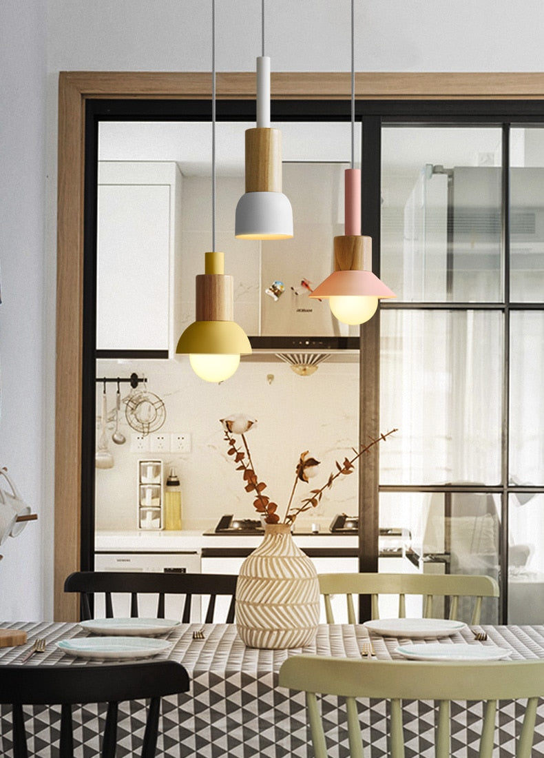 Astrid Metal & Wood Pendant Lights -  Final Sale