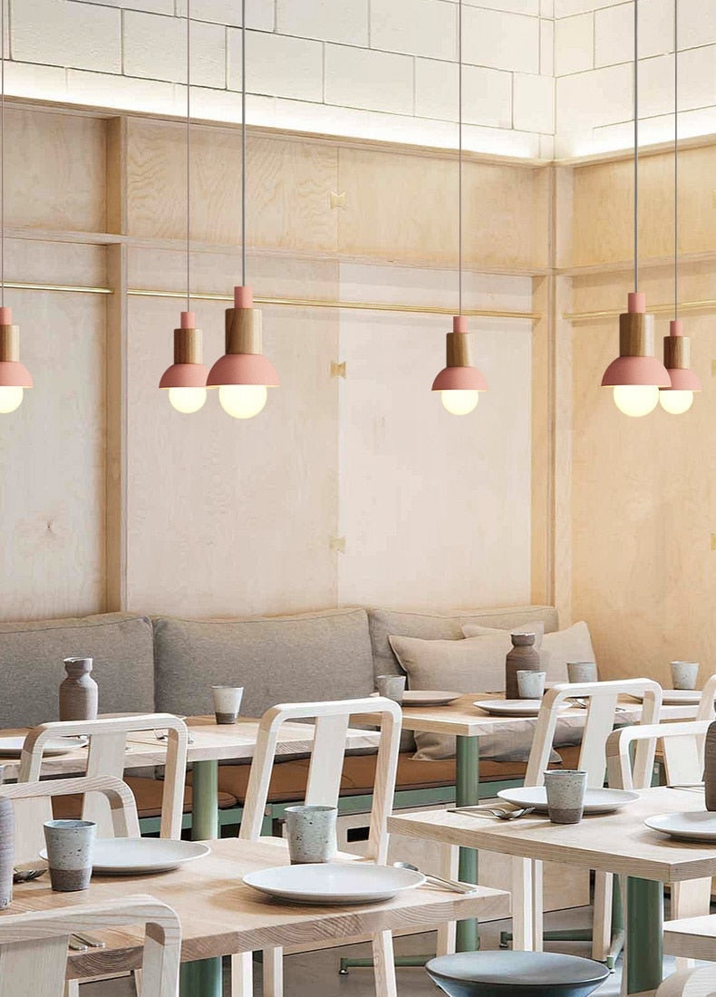 Astrid Metal & Wood Pendant Lights -  Final Sale