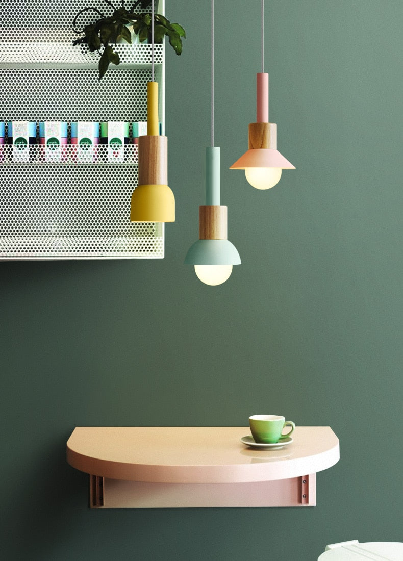 Astrid Metal & Wood Pendant Lights - Final Sale