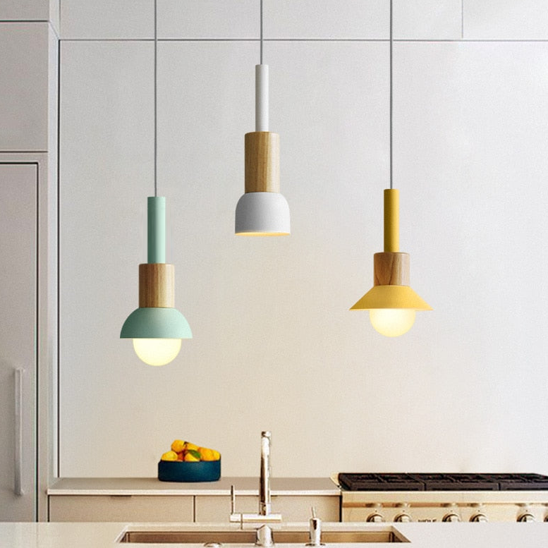 Astrid Metal & Wood Pendant Lights - Final Sale