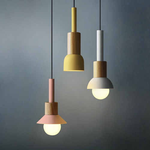 Astrid Metal & Wood Pendant Lights - Final Sale