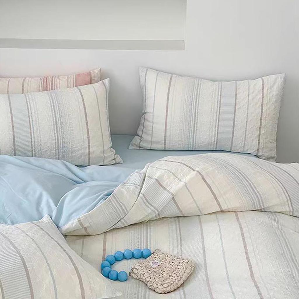 Asymmetry Jacquard Duvet Cover - Pink