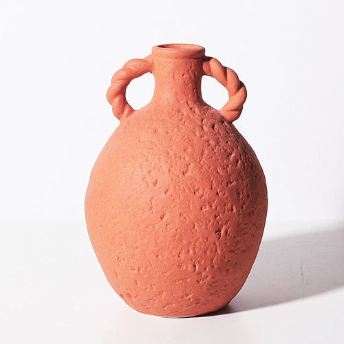 Attaya Textured Ceramic Vase Jug w Handles