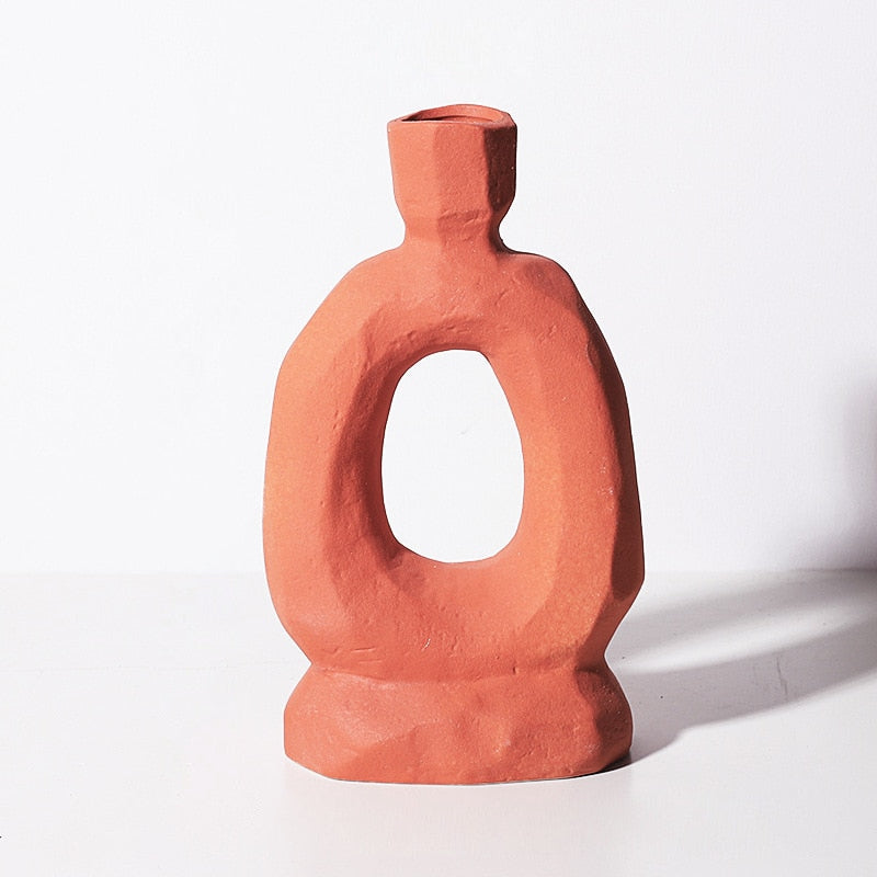 Attaya Textured Ceramic Vase Hollow Vase