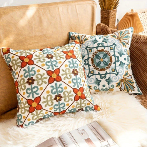 Aurae Embroidered Vintage Cushion Cover