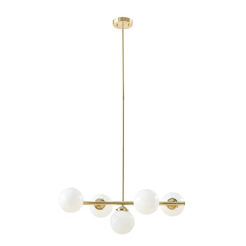 Aurelia Chandelier with Frosted Glass Globe Bulbs 5 Light