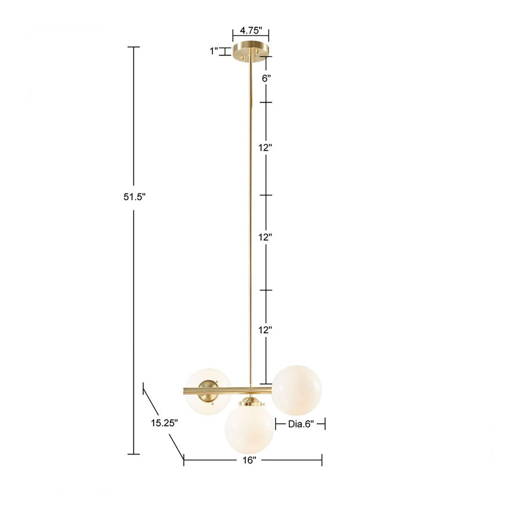 Aurelia Chandelier with Frosted Glass Globe Bulbs