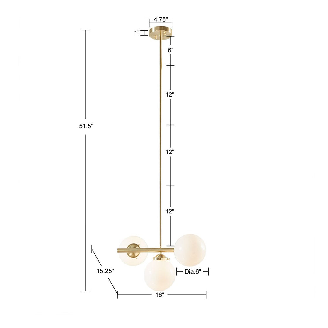 Aurelia Chandelier with Frosted Glass Globe Bulbs