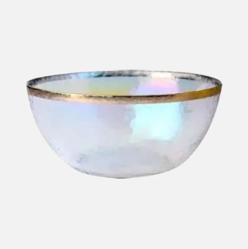 Aurora Gold Edge Glass Plate & Bowl Colored Large Bowl