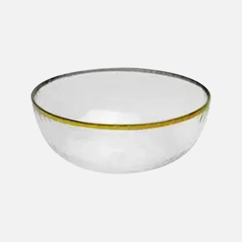 Aurora Gold Edge Glass Plate & Bowl Transparent Large Bowl