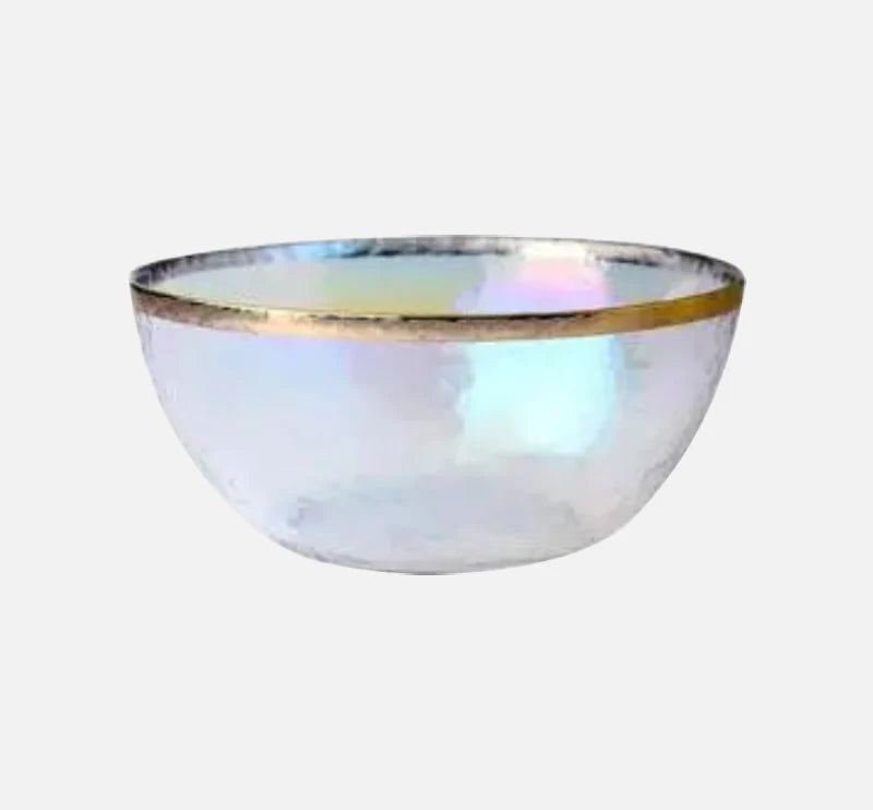 Aurora Gold Edge Glass Plate & Bowl Colored Medium Bowl