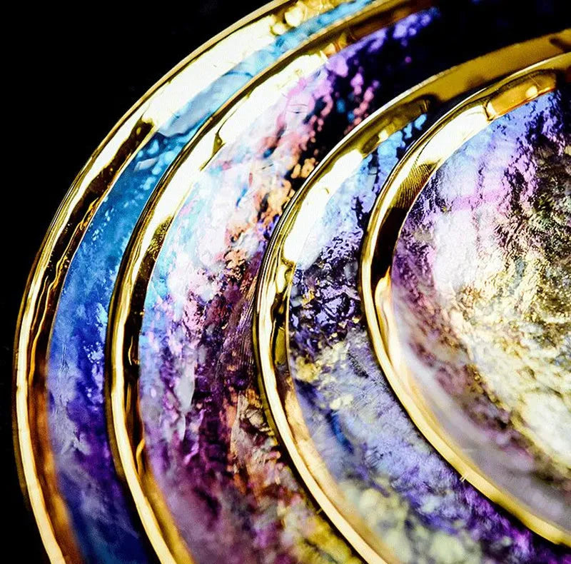 Aurora Gold Edge Glass Plate & Bowl