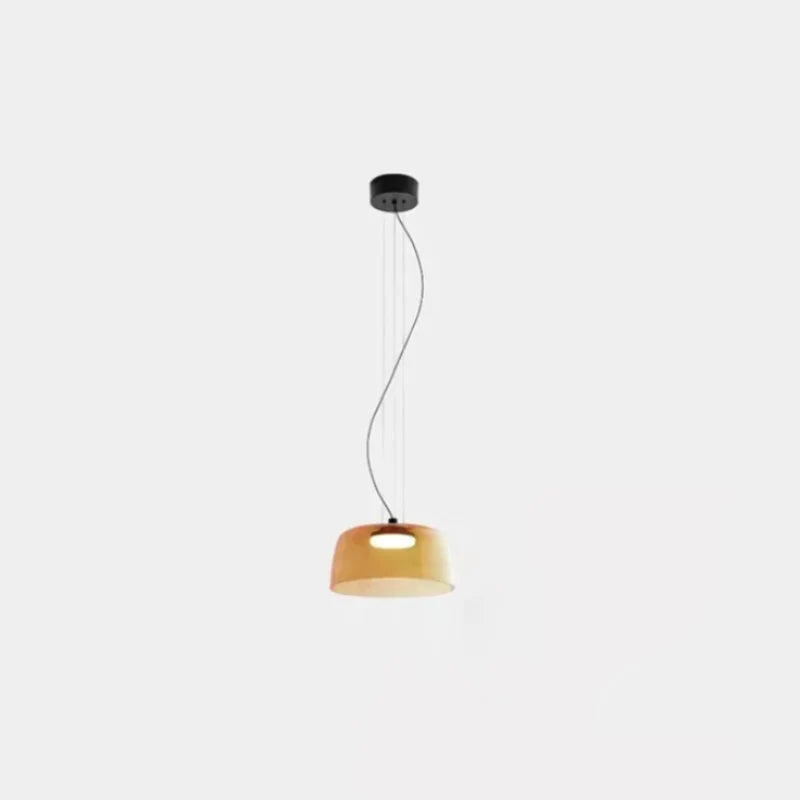 Aurora Layered Glass Pendant Light Orange Monolayer Medium
