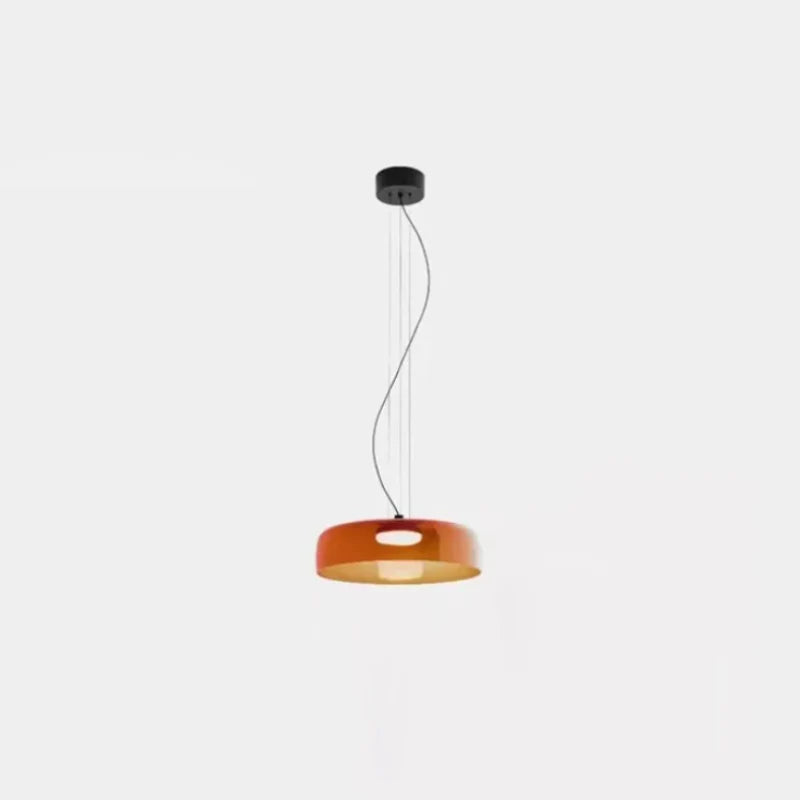 Aurora Layered Glass Pendant Light Orange Monolayer Large