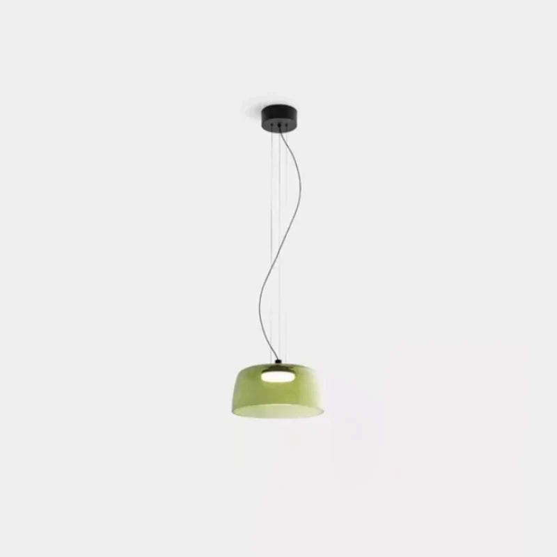Aurora Layered Glass Pendant Light Green Monolayer Medium