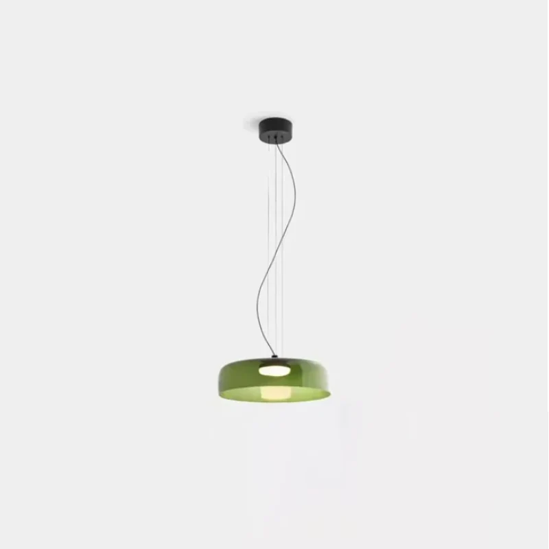 Aurora Layered Glass Pendant Light Green Monolayer Large
