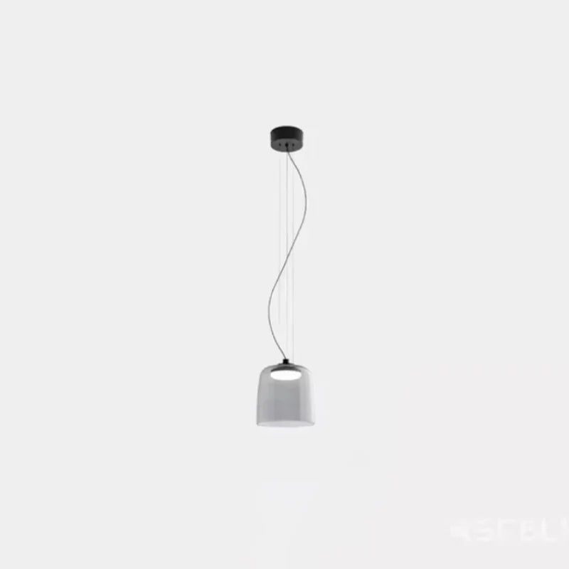 Aurora Layered Glass Pendant Light Gray Monolayer Small