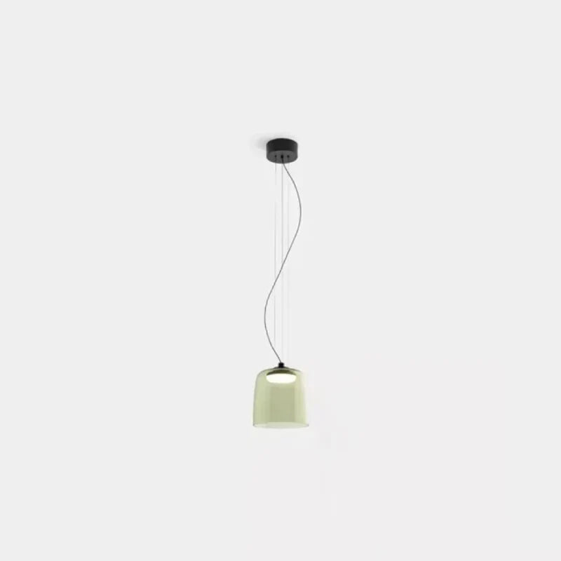 Aurora Layered Glass Pendant Light Green Monolayer Small