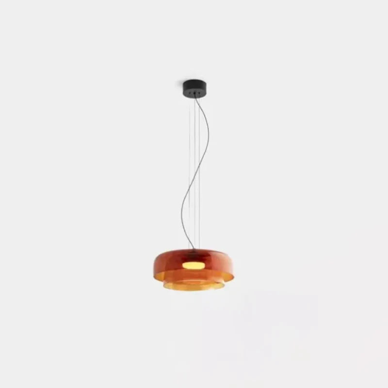 Aurora Layered Glass Pendant Light Orange Two-layer Large