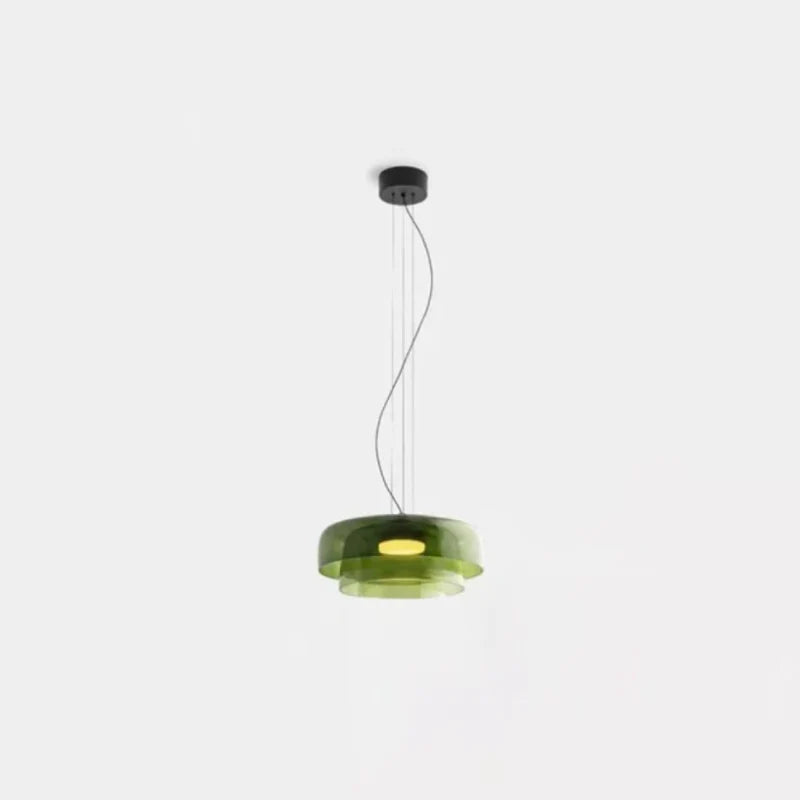 Aurora Layered Glass Pendant Light Green Two-layer Large