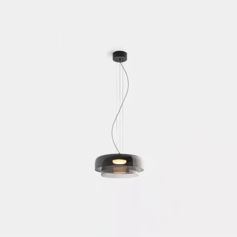 Aurora Layered Glass Pendant Light Gray Two-layer Large