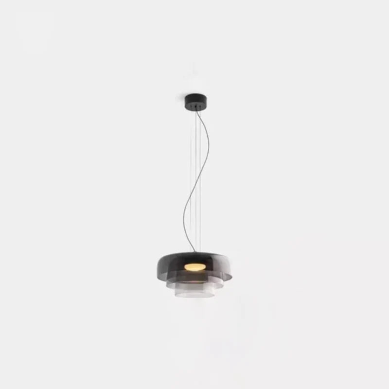 Aurora Layered Glass Pendant Light Gray Three-layer Large