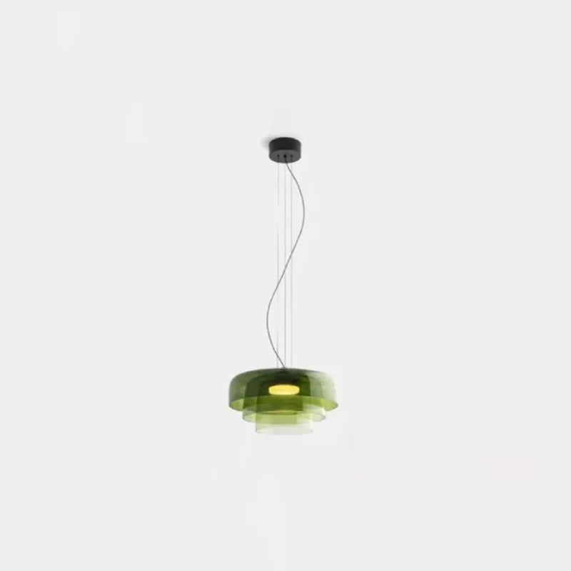 Aurora Layered Glass Pendant Light Green Three-layer Large
