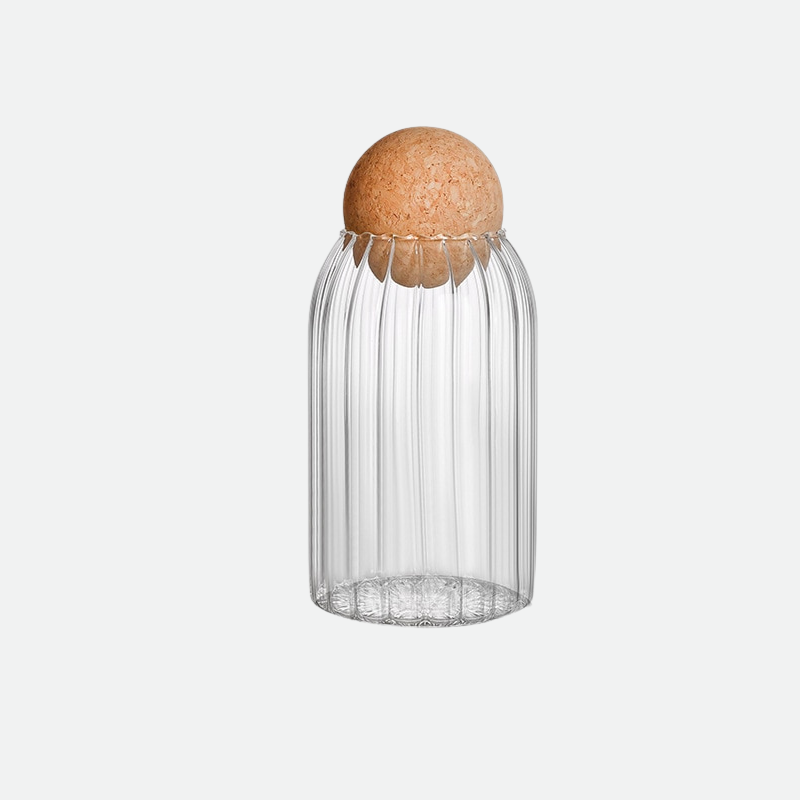 Autum Cork Rigged Glass Storage Jars Medium