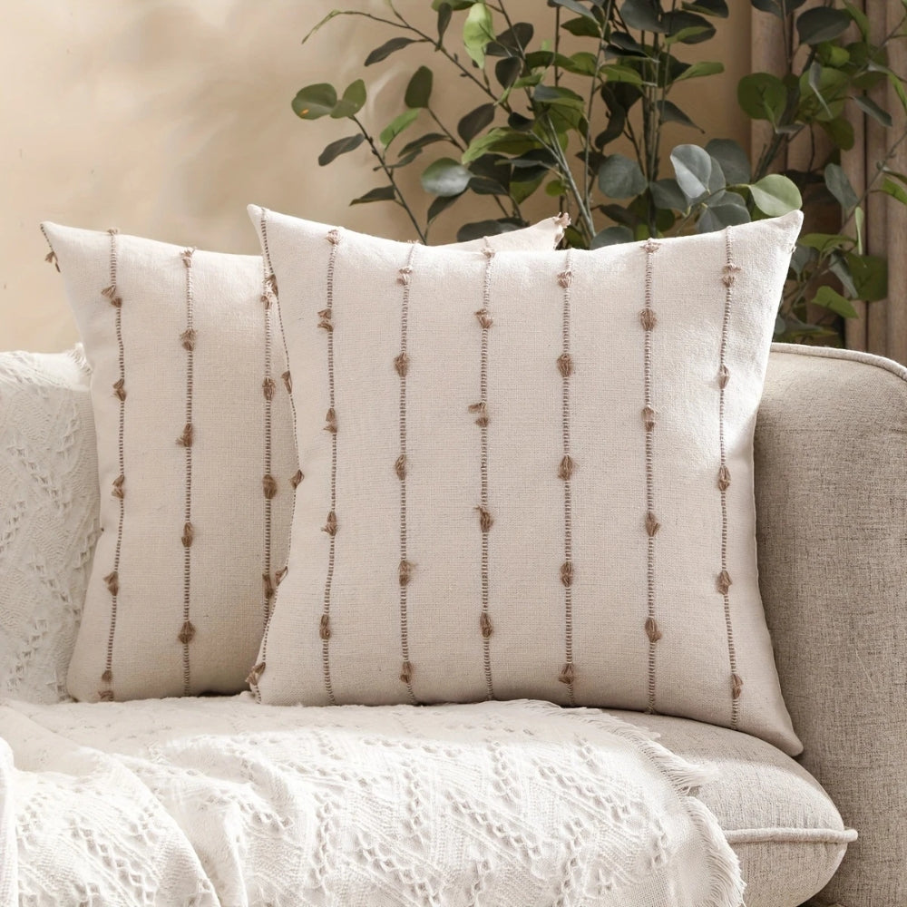 Averra Vertical Stitched Cushion Cover Taupe Dune