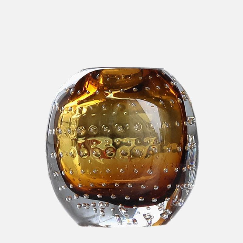 Babel Luxury Murano Glass Vase Small Amber