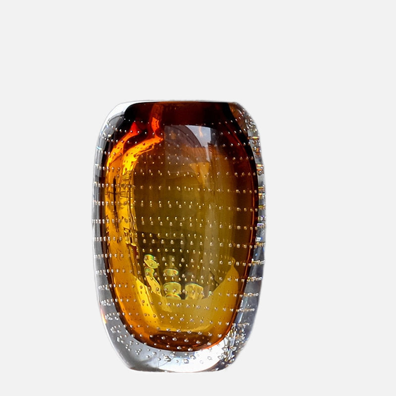 Babel Luxury Murano Glass Vase Medium Amber