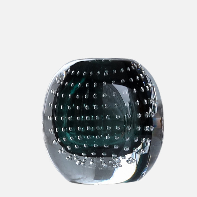 Babel Luxury Murano Glass Vase Small Evergreen