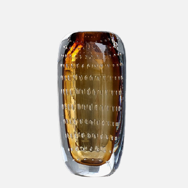 Babel Luxury Murano Glass Vase Large Amber
