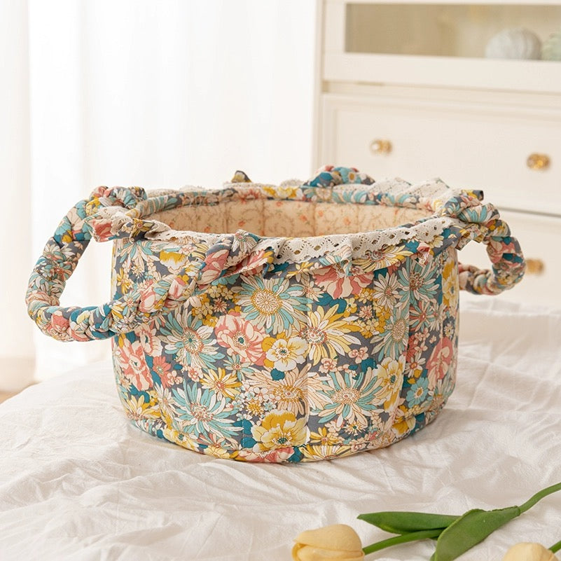 Baby Girls Fabric Flower Basket