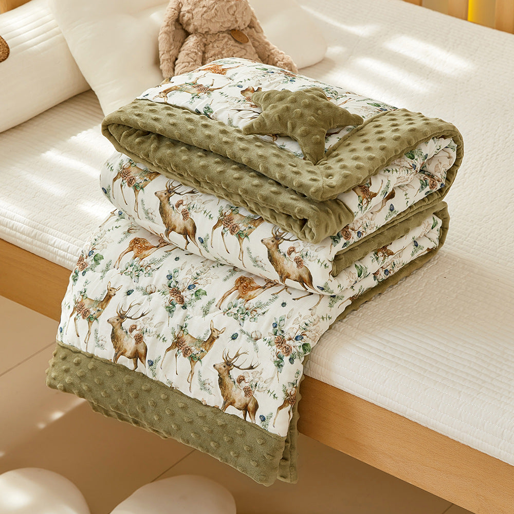 Reversible Baby Quilt – Cotton & Minky Dot Fleece