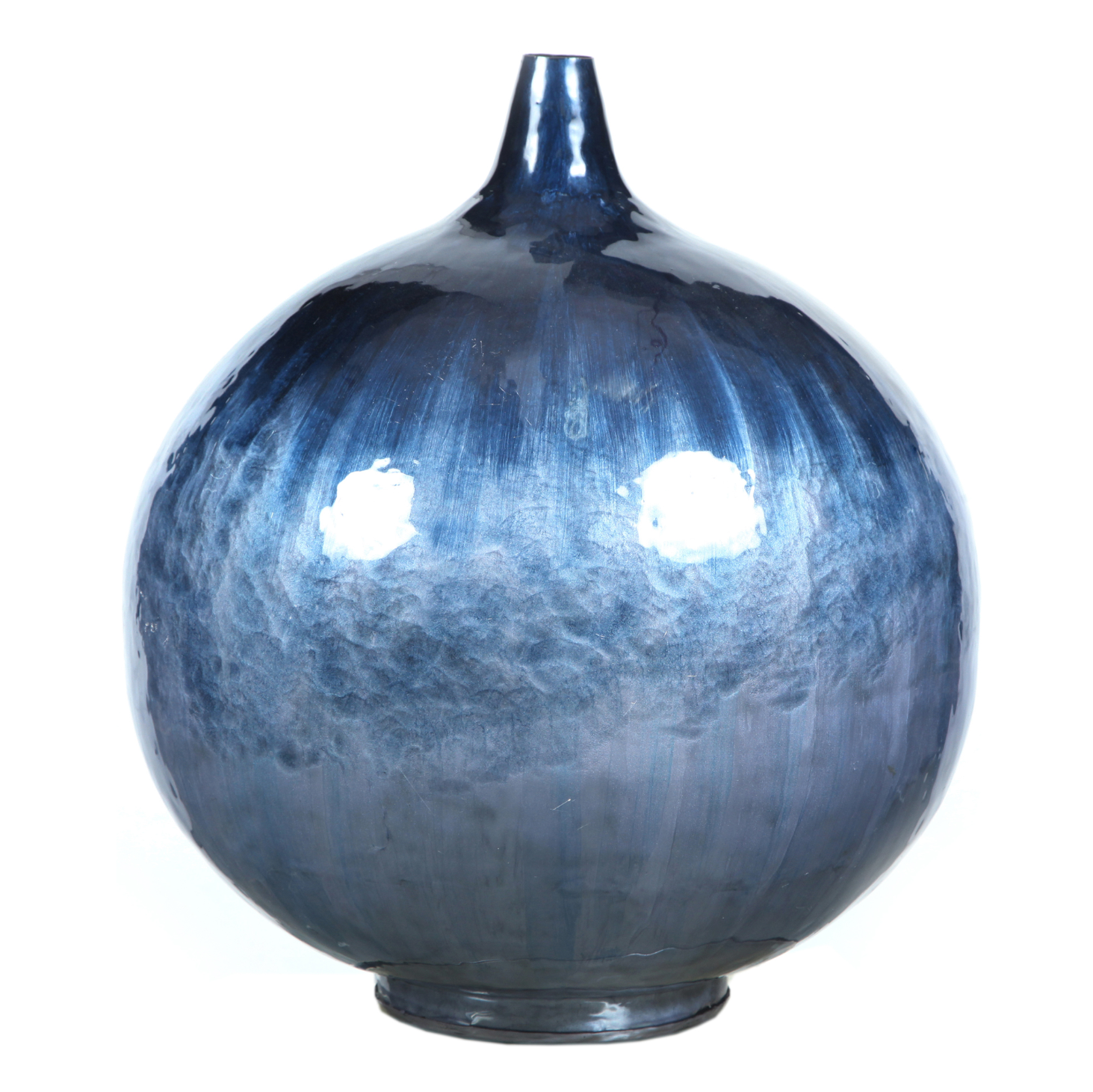 Bahamas Blue Enamel Round Vase