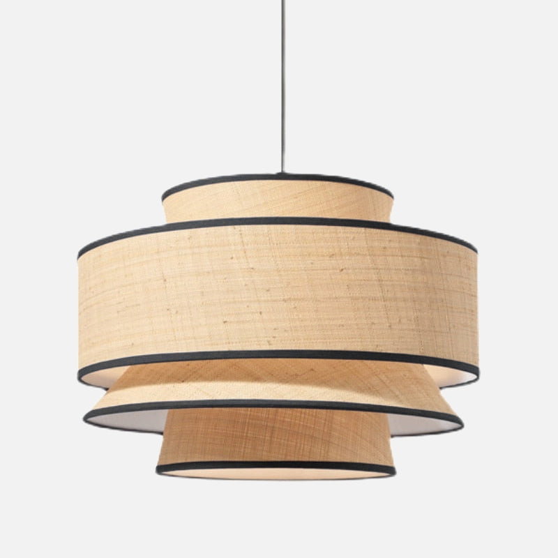 Bali Sculptural Rattan LED Pendant Light Round