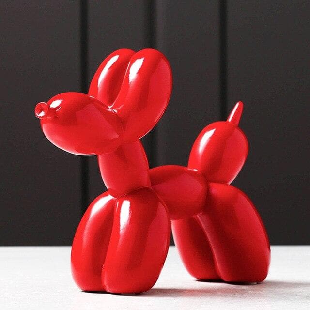 Balloon Dog Sculpture - Handcrafted Resin Red