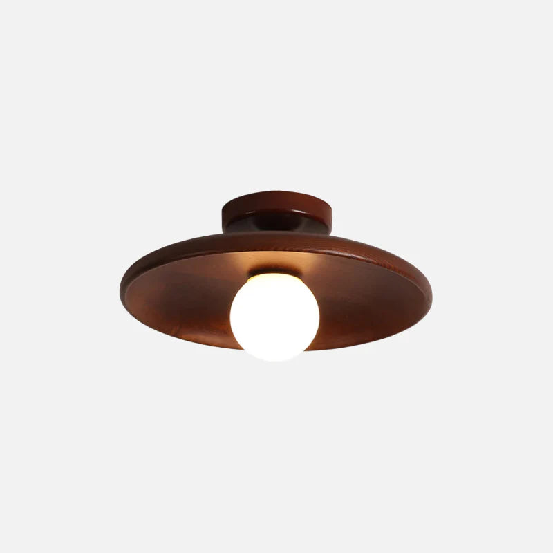 Bamboo Disc Ceiling Lamp Dark Brown