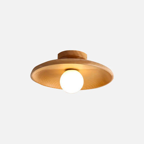 Bamboo Disc Ceiling Lamp Light Brown