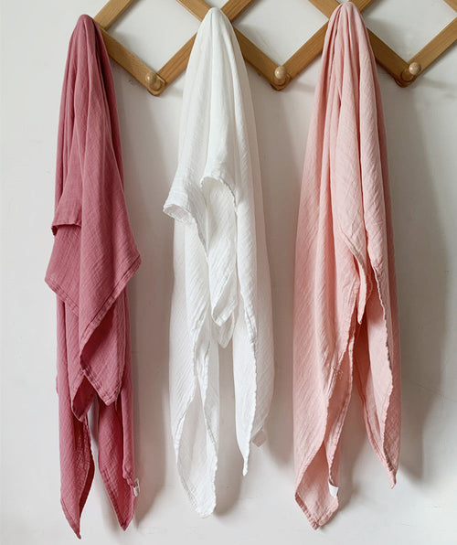 Bamboo Muslin Swaddle Blanket 3-Pack – Soft & Breathable Pale Lilac Set - 3pcs