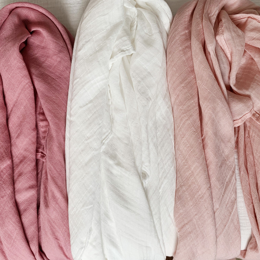 Bamboo Muslin Swaddle Blanket 3-Pack – Soft & Breathable