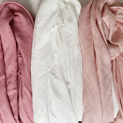 Bamboo Muslin Swaddle Blanket 3-Pack – Soft & Breathable