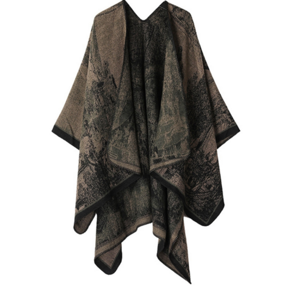 Baroque Boho Unisex Cardigan Shawl Olive Brown