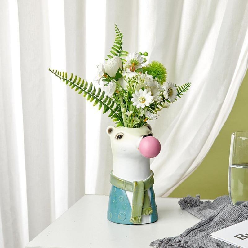 Wild Bubblegum Creature Vase Bear