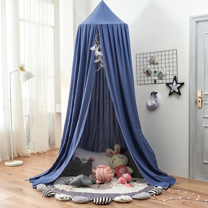 Kids Bed Canopy — Solid Color Nursery Room Decor Royalblue