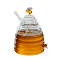 Beehive Honey Glass Jar with Spoon