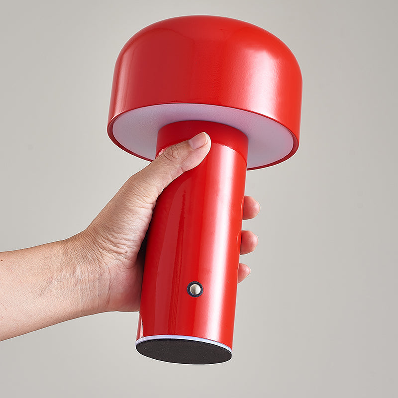 Bell Mushroom Cordless LED Table Lamp Red