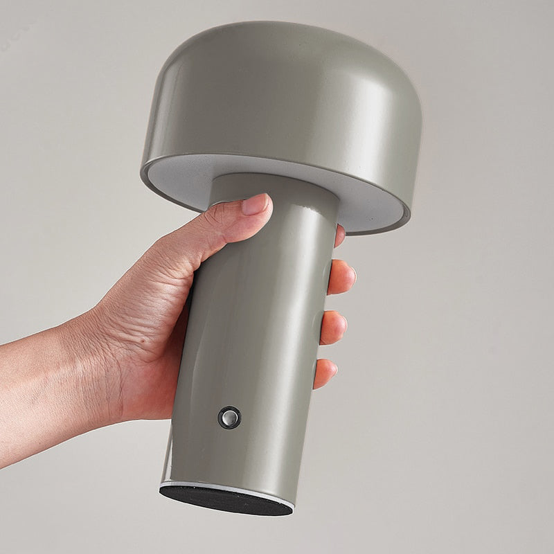 Bell Mushroom Cordless LED Table Lamp Khaki